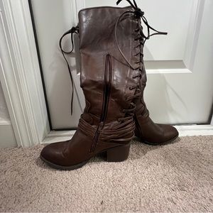Tall lace boots